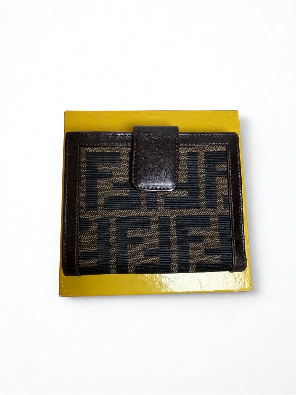 Fendi Brown and Black Logo Continental Wallet